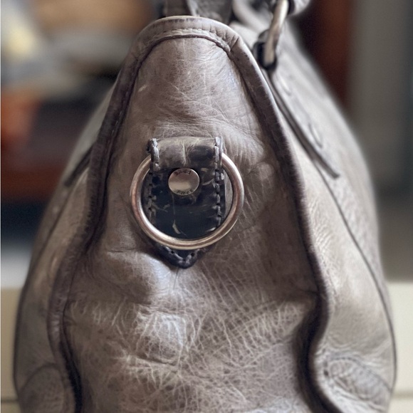Frye Melissa Satchel in Distressed Gray Leather - Picture 4 of 11